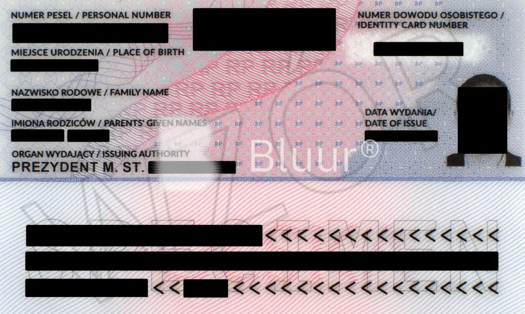 Identity card anonymization