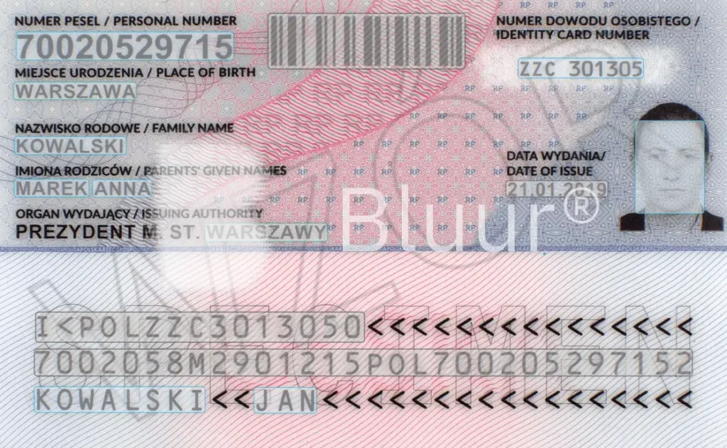 Identity card anonymization