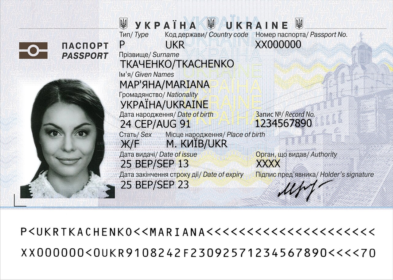 Ukrainian passport anonymization