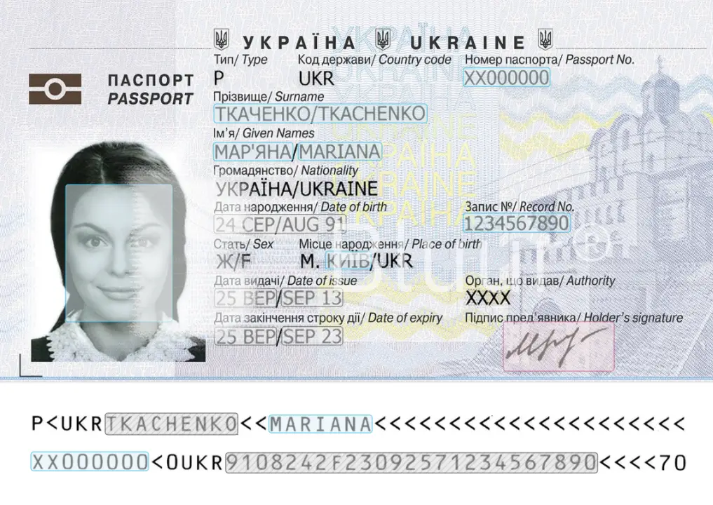 Ukrainian passport anonymization